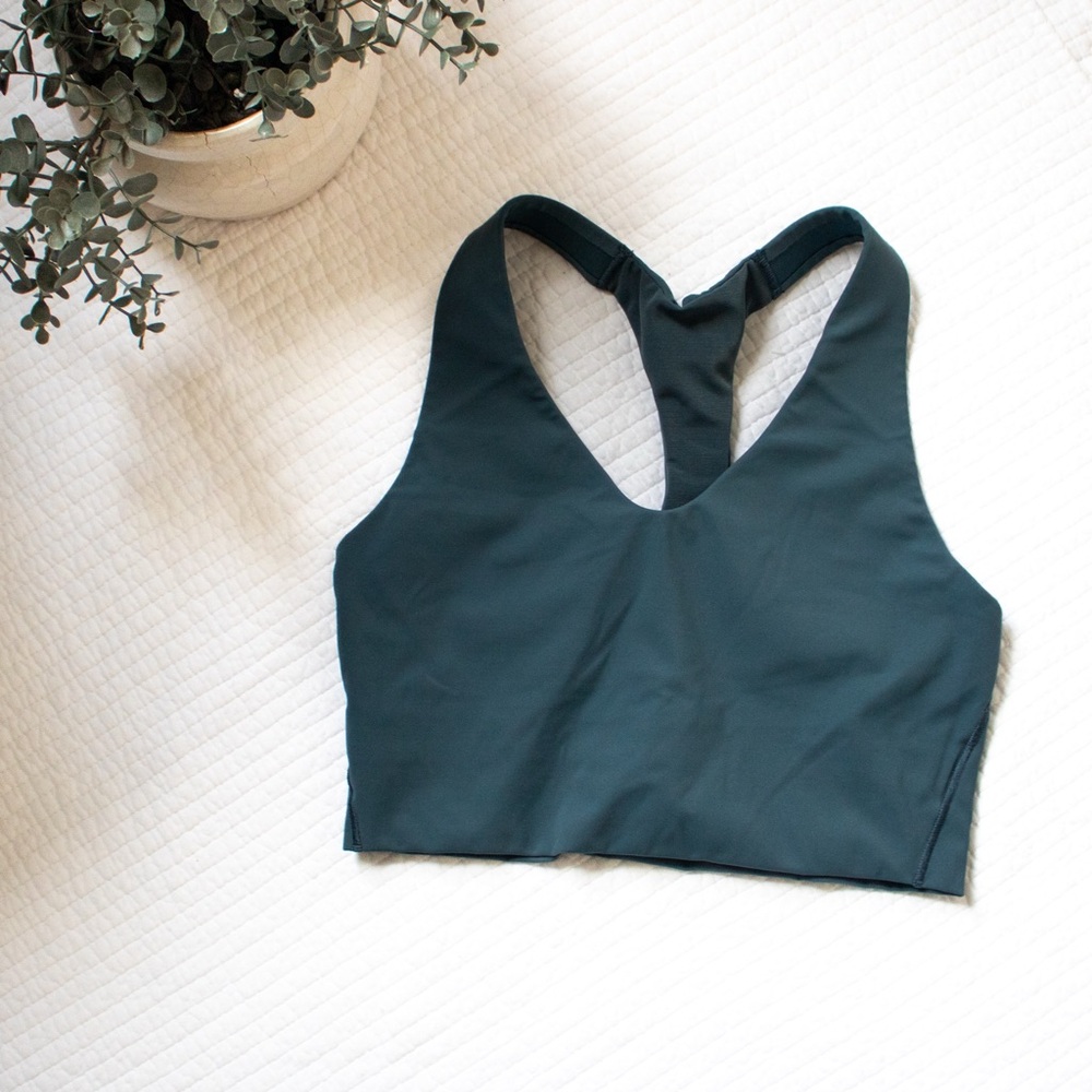 SPANX Racerback Core Sports Bra Teal Green Size Small
